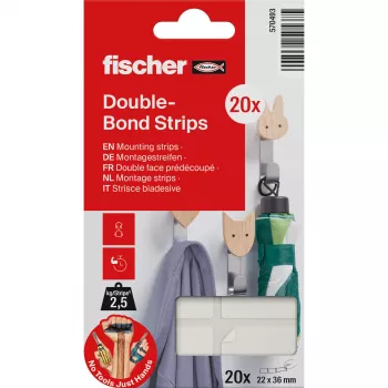 FISCHER GOW Kinnitusribad 20 tk, Valge, 22 x 36 mm, isekleepuv