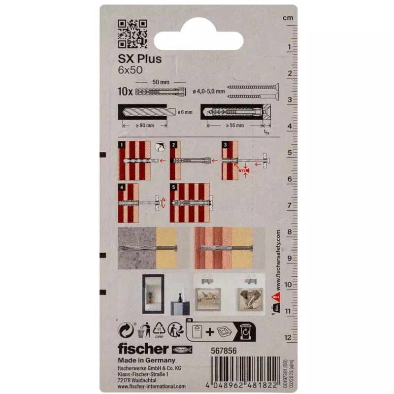 Fischer SX Plus laiendustüübel 6x50 mm (10 tk) 567856