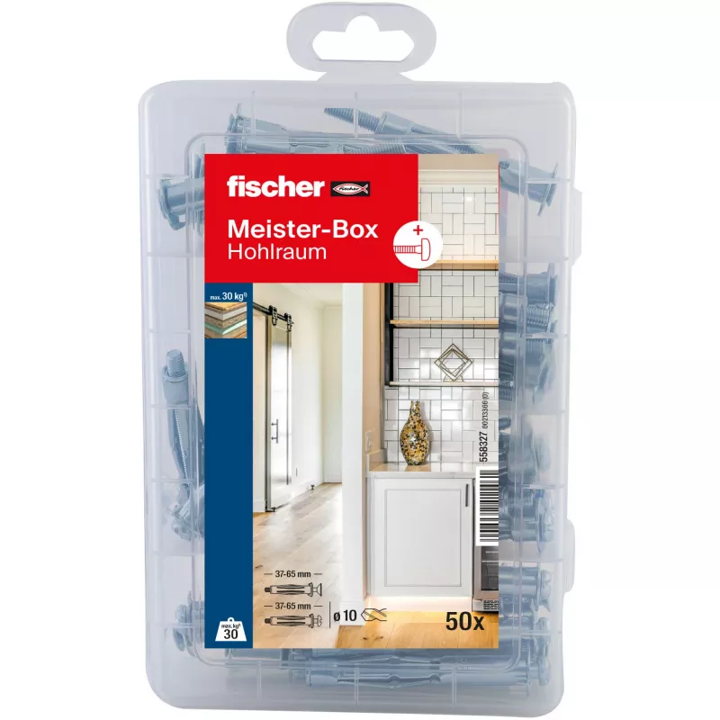 fischer universaalne kinnituskomplekt DUOPOWER 100-osaline komplekt (50 tüüblit, 50 kruvi) 558327