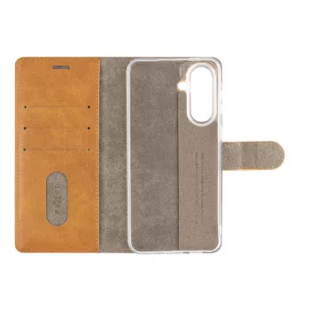 Fixed Opus Book Case Samsung Galaxy A57 5G jaoks, tehismaterjalist nahk, pruun
