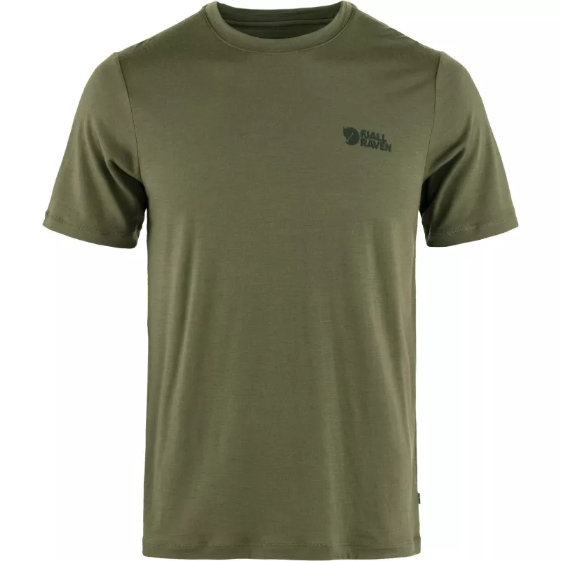 Fjällräven Men's Abisko Wool Logo SS T-Shirt Laurel Green