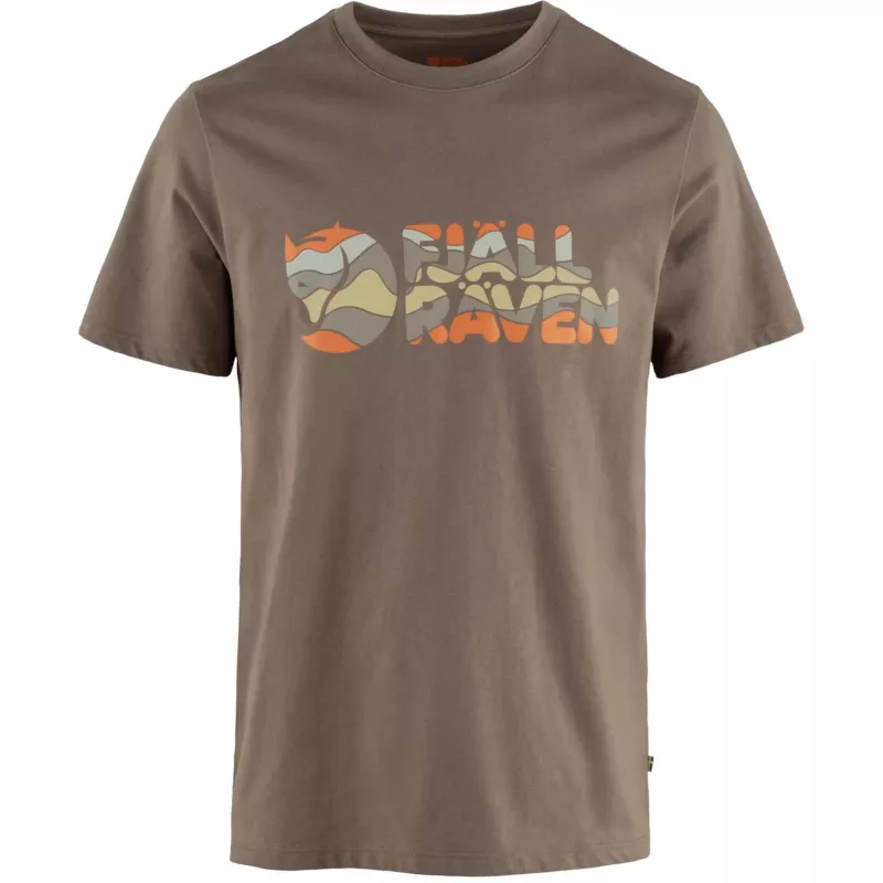 Fjällräven Men's Övik Logo T-Shirt Suede Brown