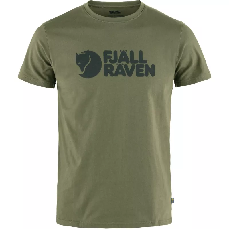 Fjällräven Meeste T-särk Laurel Green - Orgaaniline Puuvill Logo Trükiga