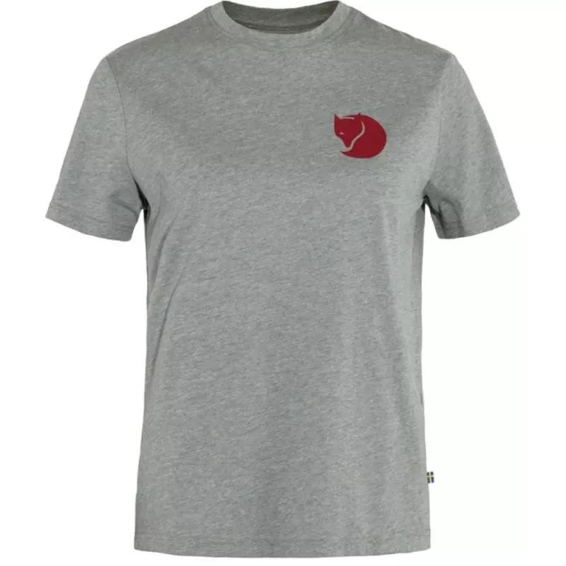 Fjällräven naiste T-särk Fox Boxy Logo Tee Grey Melange