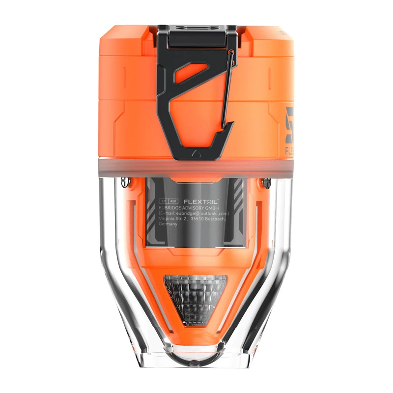 Flextail Max Pump 3 kaasaskantav pump (oranž) – USB-C laetav õhupump LED-tuliga, 3600 mAh, IPX4