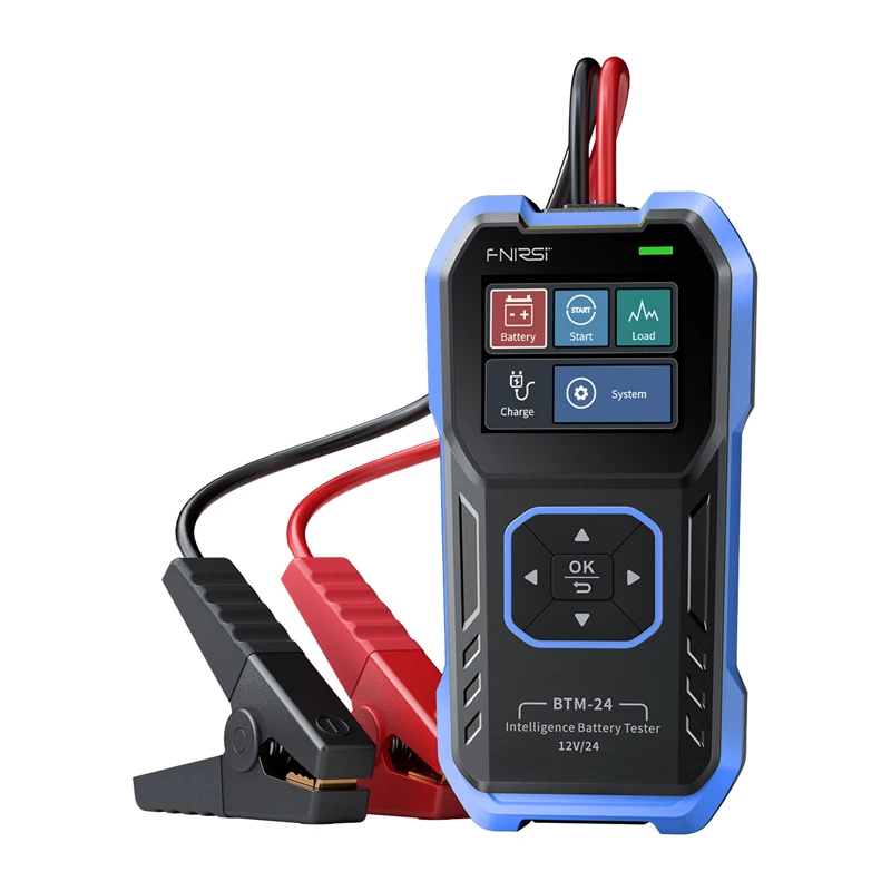 FNIRSI BTM-24 Multifunctional Car Battery Tester with Bluetooth 5.0, 6V/12V/24V, Lead-Acid/AGM/GEL/EFB/LiFePO4, CCA 100-2000, Conductance Test, Reverse Polarity Protection