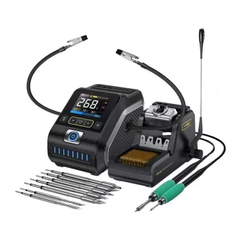 FNIRSI DWS-200F 200W Jootejaam 2.4 inch IPS-ekraaniga, PID-juhtimine, C245/C210 otsikud