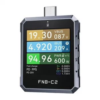 FNIRSI FNB-C2 USB Tester – 1.44 inch TFT, 4-28V/0-7A, PD/QC/PPS Trigger & Detection