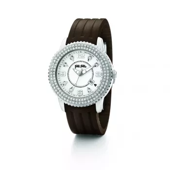Folli Follie Donatella Naiste Kvartskell WF5T003ZTW 30mm Roosakuldne Roostevaba Teras Valge Nahk