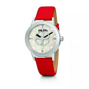 FOLLI FOLLIE Donatella naiste käekell WF13T040SPWR 32mm roosakuldne roostevaba teras valge nahk