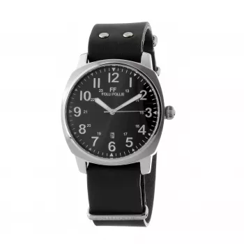 FOLLI FOLLIE MAN WF14T001SDNN 42mm Analoog Kvartskell Must Nahk