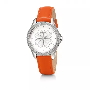 Folli Follie Santorini Flower Women's Quartz Watch WF15A031SPW 35mm White Leather Strap