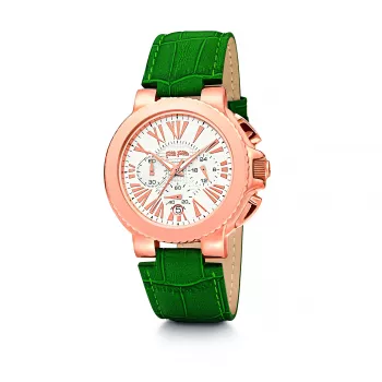 Folli Follie Watch Woman WF13R002SES 35mm Rose Gold Stainless Steel Beige Leather