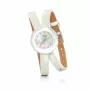 FOLLI FOLLIE Naiste Kell WF13F030SSW 28mm Roostevabast Terasest Kvarts Analoog Valge Siibriga Hõbedane Rihm