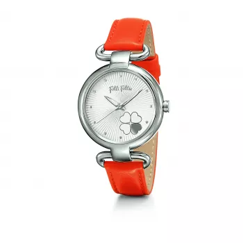 FOLLI FOLLIE Naiste Kell WF15T029SPW 28mm Roostevaba Teras Kvarts Analoog Valge Sihtnumbritega Hõbedane Rihm