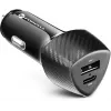 Forcell Carbon CC50-1A1C 38W Autolaadija USB-C PD 3.0 + USB-A QC 3.0 Must