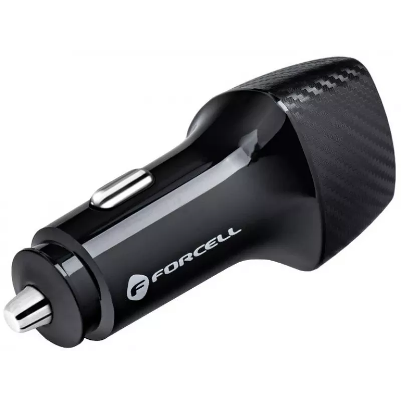 Forcell Carbon CC50-1A1C 38W Autolaadija USB-C PD 3.0 + USB-A QC 3.0 Must