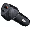 Forcell Carbon CC50-1A1C 38W Autolaadija USB-C PD 3.0 + USB-A QC 3.0 Must