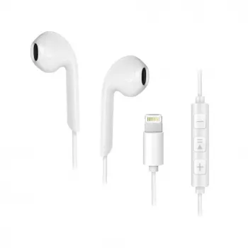Forcell F-Audio HR-ME25 Lightning kõrvaklapid mikrofoni ja kaugjuhtimispuldiga, valge