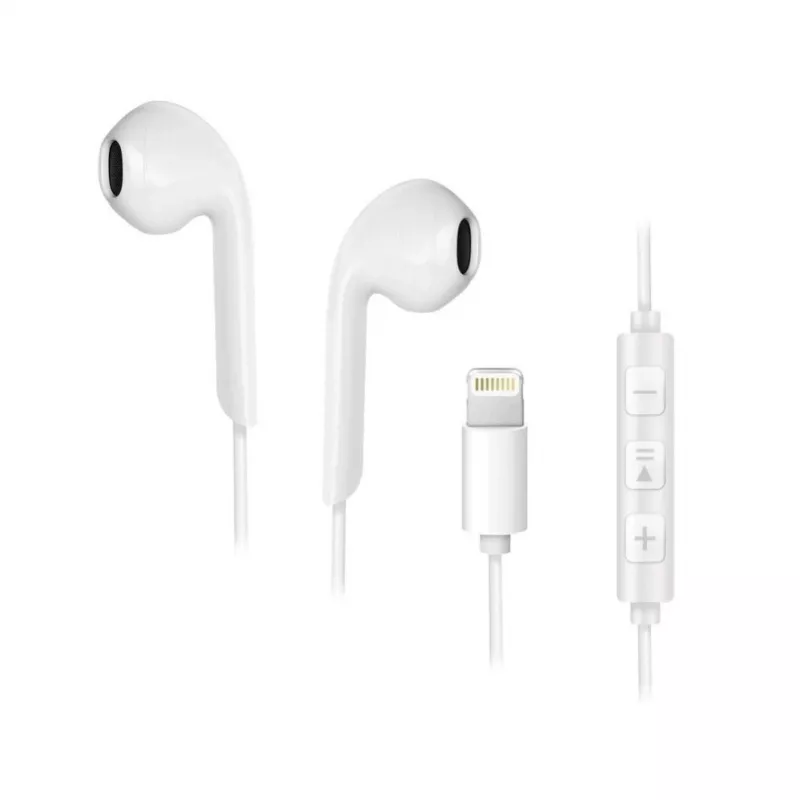 Forcell F-Audio HR-ME25 Lightning kõrvaklapid mikrofoni ja kaugjuhtimispuldiga, valge