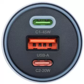 Forcell F-Energy 65 autolaadija 65W, 2x USB-C (PD 3.0) & 1x USB-A (QC 4.0), hall