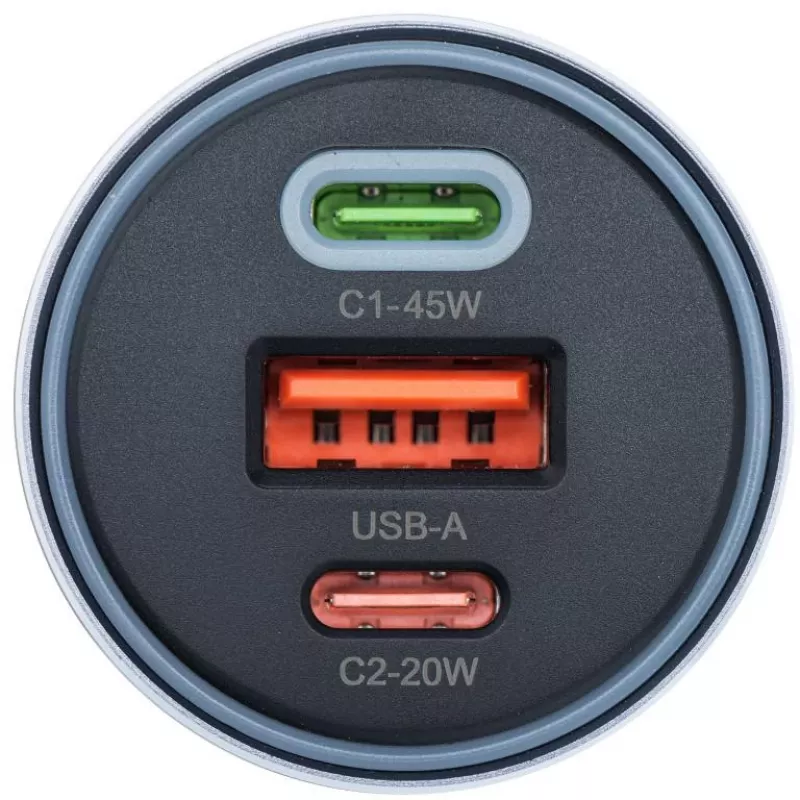 Forcell F-Energy 65 autolaadija 65W, 2x USB-C (PD 3.0) & 1x USB-A (QC 4.0), hall