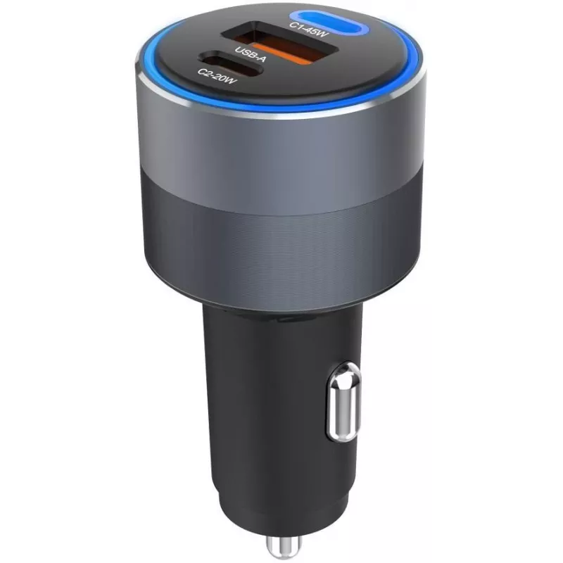 Forcell F-Energy 65 autolaadija 65W, 2x USB-C (PD 3.0) & 1x USB-A (QC 4.0), hall