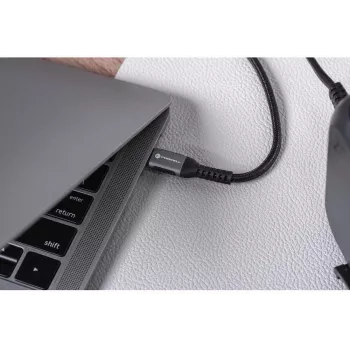 Forcell F-Energy Cafule USB-C to USB-C kaabel 0,5 m 240 W 5A PD QC 4.0 Punutud must