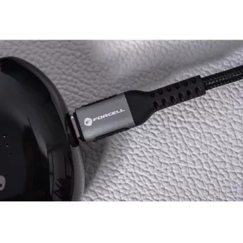 FORCELL F-Energy Cafule USB-C to USB-C kaabel 1.2m 240W 5A PD QC 4.0 Punutud must