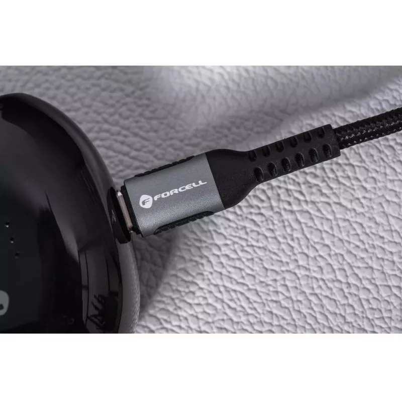 Forcell F-Energy Cafule USB-C to USB-C kaabel 2 m 240 W PD 5A QC 4.0 Punutud must