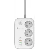 Forcell F-Energy VT-PS03 nutikas pikendusjuhe, 3x Schuko pistikupesa, USB-C PD 30W, 3x USB-A QC 3.0, Wi-Fi, Tuya rakenduse juhtimine, 2500W/10A