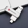 Forcell Pendrive 64GB USB 3.2 Gen 1 (USB-A / USB-C) F-Data Metal Duo Silver