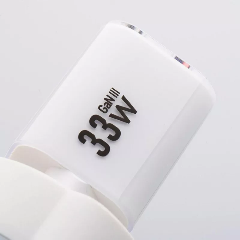 Forcell VT-41 GaN III 33W seinadapter 1x USB-C PD 3.0 & 1x USB-A QC 4.0 (valge)
