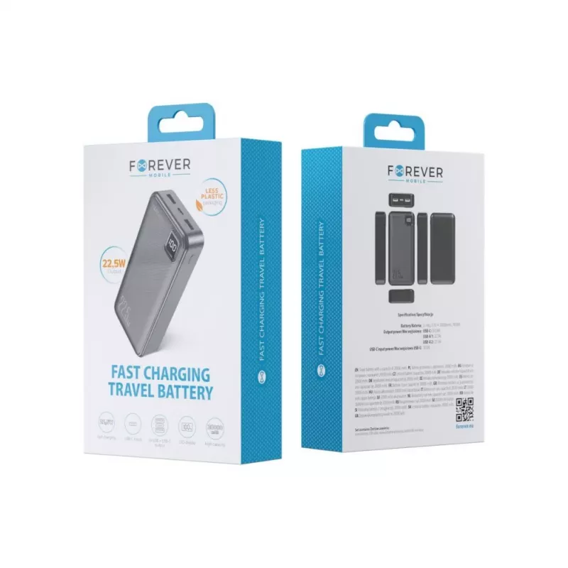 Forever Power Bank TB-300L PD QC 22.5W 20000 mAh Must