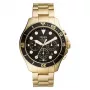 Fossil FS5727 Men's Chronograph Quartz Watch 46mm Black Dial Black Leather