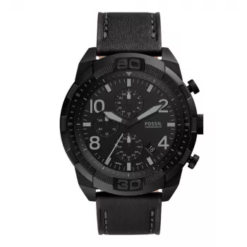 Fossil FS5874 meeste sinise numbrilaua ja pruuni nahkrihmaga käekell 42mm