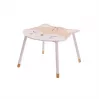 FOX174318 White Rectangular Coffee Table with Lower Shelf, Lacquered MDF, Modern Living Room