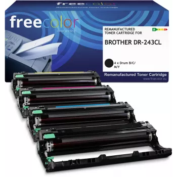 Freecolor taastatud Brother DR-243CL trumlikomplekt must tsüaan magenta kollane 18000 lehekülge