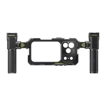 Freewell Genius Rig Telefonihoidik iPhone 17 Pro Max jaoks - Must alumiiniumsulamist puur kahe käepidemega