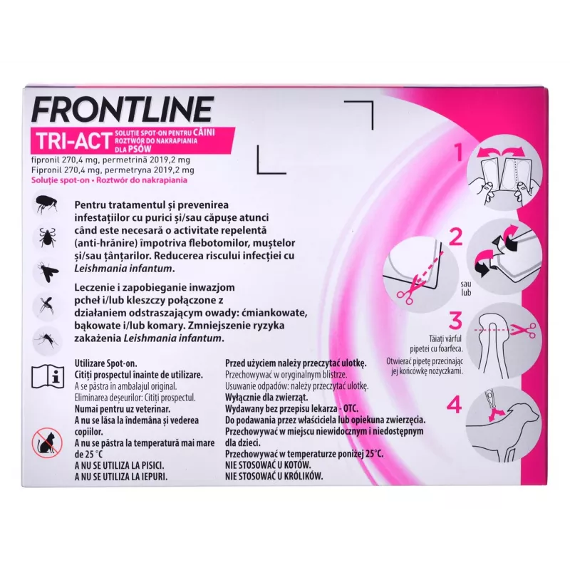 FRONTLINE Tri-act L 20-40 kg - Parasiiditilgad koertele - 3 x 4 ml