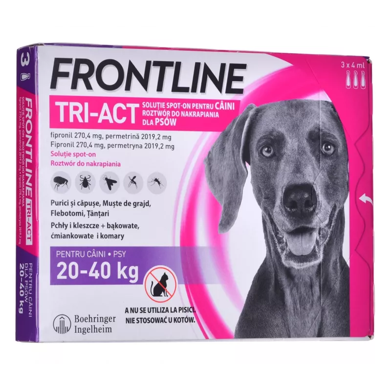 FRONTLINE Tri-act L 20-40 kg - Parasiiditilgad koertele - 3 x 4 ml