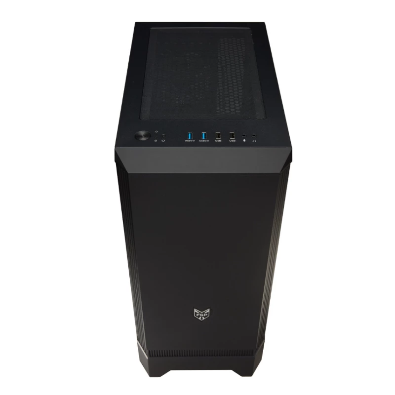 FSP CMT260 ATX Mid-Tower mängukorpus - karastatud klaas, must