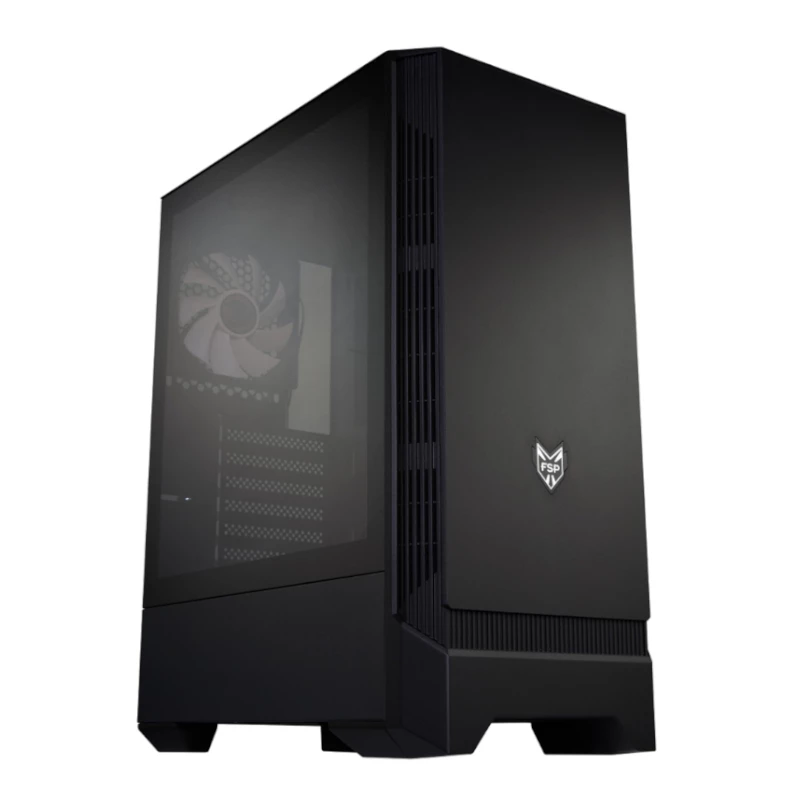 FSP CMT260 ATX Mid-Tower mängukorpus - karastatud klaas, must