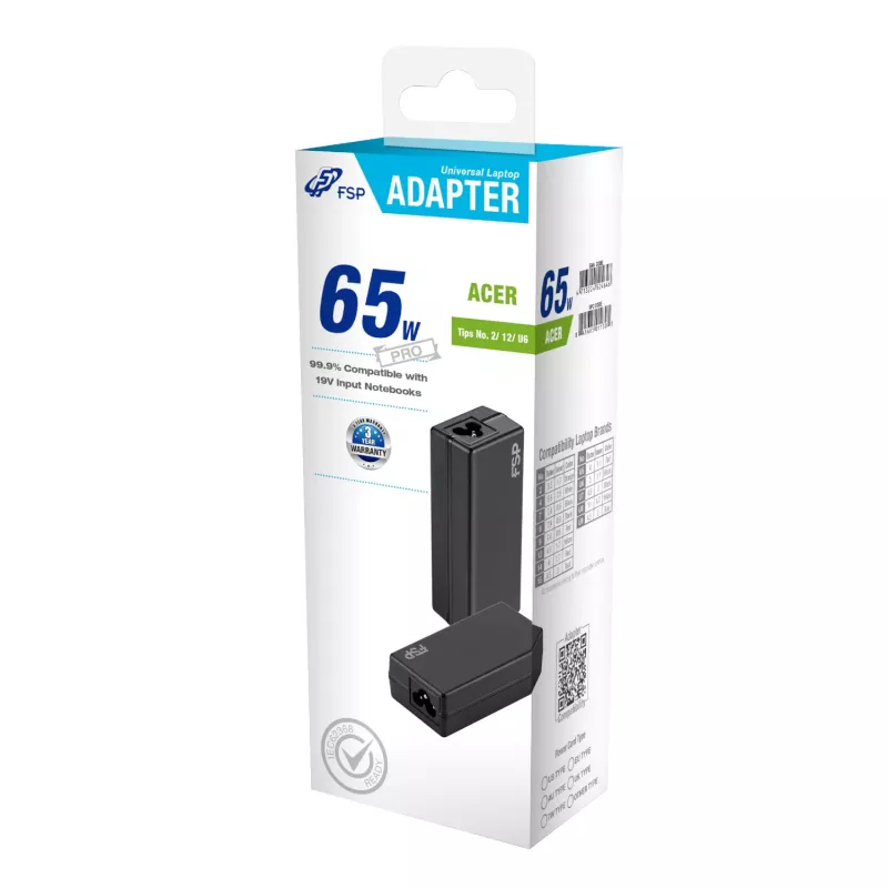 FSP PRO 65W universaalne sülearvuti adapter – Acer