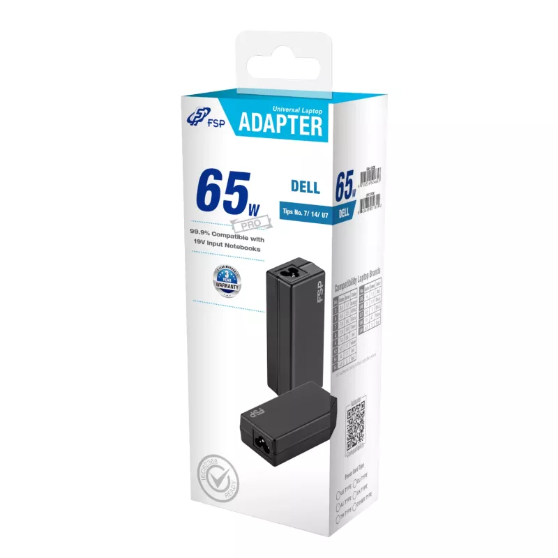 FSP PRO 65W universaalne sülearvuti adapter – Dell