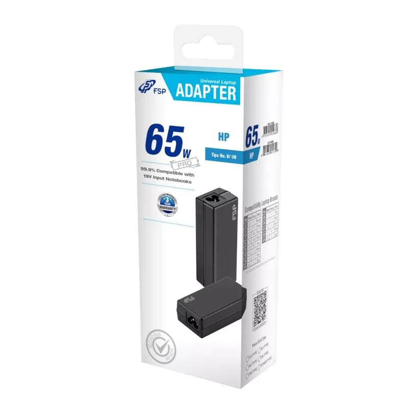 FSP PRO 65W universaalne sülearvuti adapter – HP
