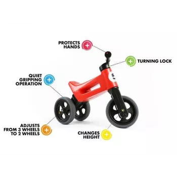 FUNNY WHEELS Rider Super Sport 2-in-1 tasakaaluratas / kolmerattaline, oranž