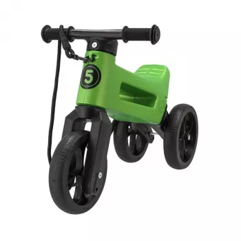 Funny Wheels Rider Super Sports tasakaaluratas, roheline, 2-ühes muudetav, 10-tollised EVA rattad
