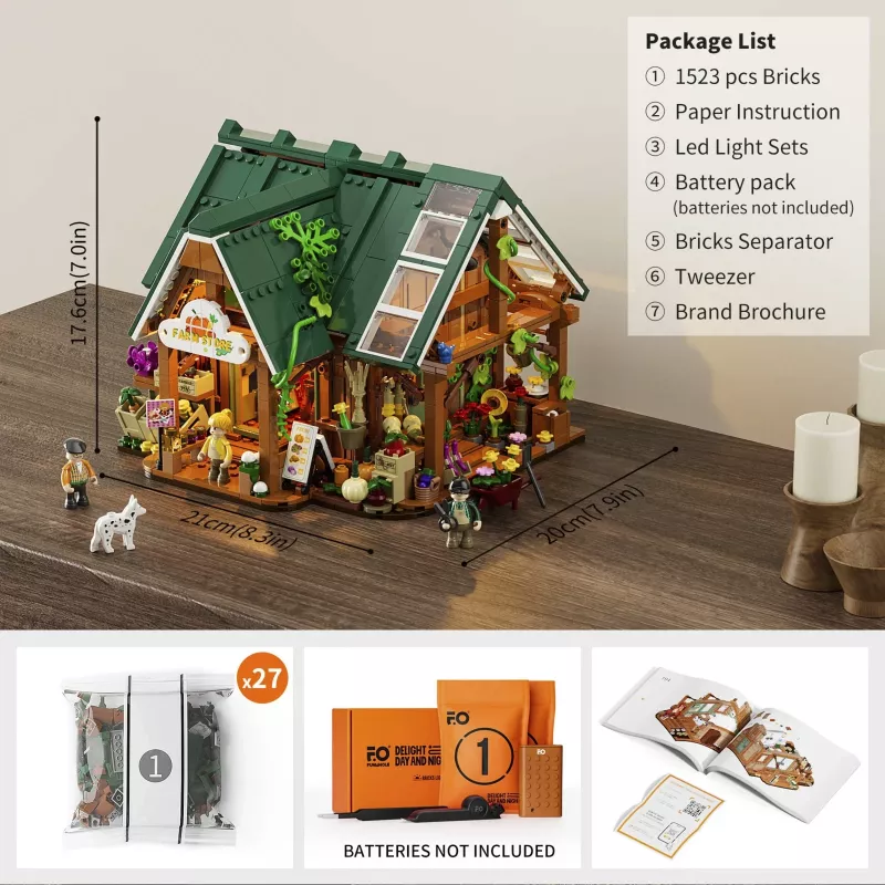 Funwhole Lumibricks Talupoe ehituskomplekt (2688 detaili) LED-valgustusega