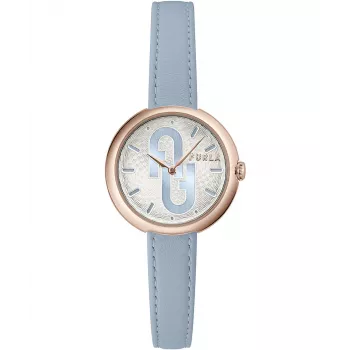 FURLA Giada Naiste Kvarts-Analoogkell 32mm Hõbedane Sihtnäidik Roosa Nahkrihm WW00005005L3
